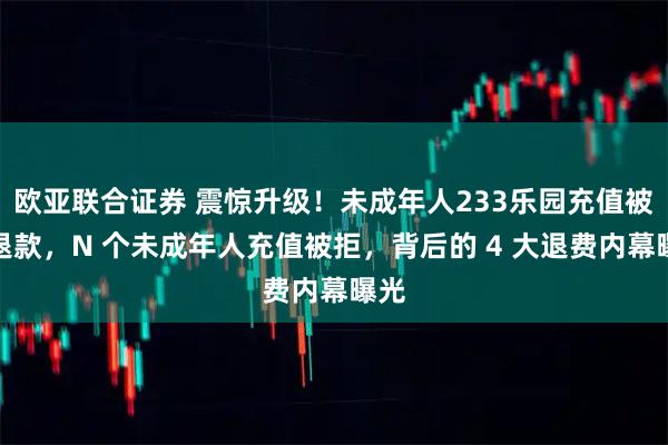 欧亚联合证券 震惊升级！未成年人233乐园充值被拒退款，N 个未成年人充值被拒，背后的 4 大退费内幕曝光