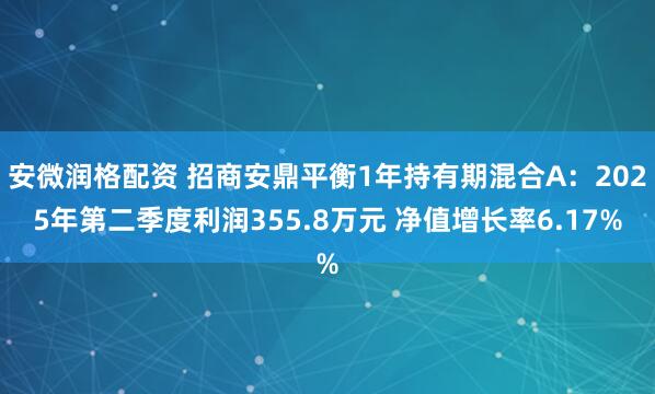 安微润格配资 招商安鼎平衡1年持有期混合A：2025年第二季度利润355.8万元 净值增长率6.17%
